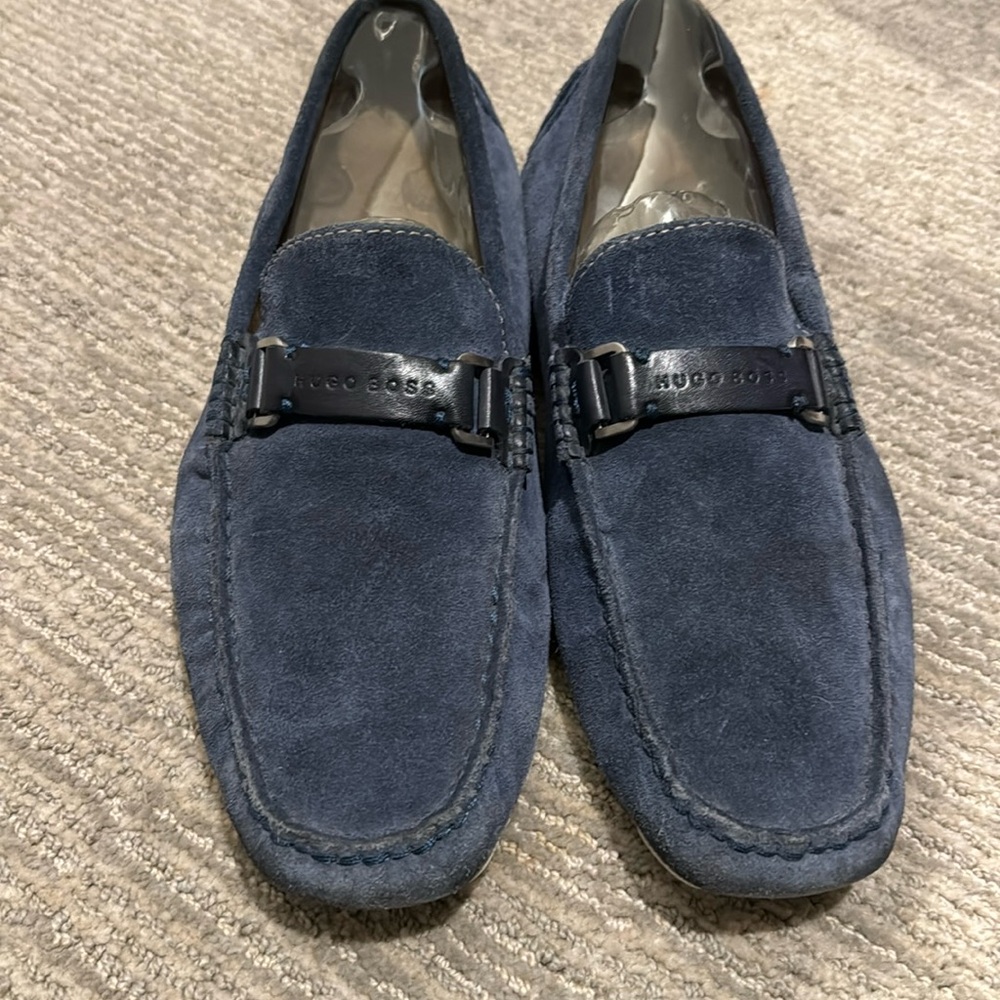 Hugo boss blue suede shoes